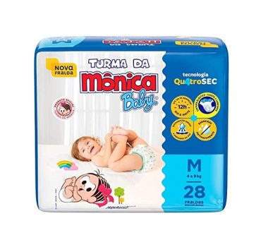 Fralda Turma da Mônica Baby Jumbo M 28 Unidades