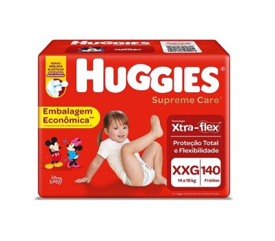HUGGIES Fralda Supreme Care XXG – 140 fraldas, Cor: Vermelho
