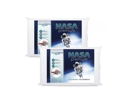 Kit 2 Travesseiros Nasa Viva Conforto Antialérgico Aproveite