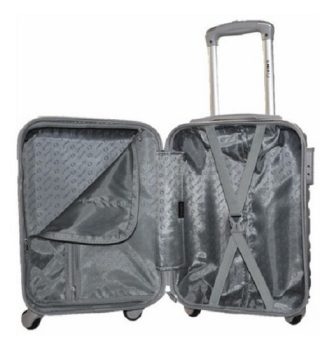 Mala de Viagem Pequena Yins Brasil YS21146C-P com Rodas Duplas Giro 360° em ABS – Cinza
