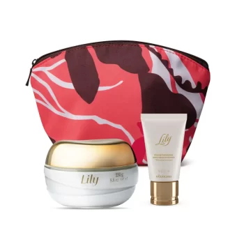 Combo Dia das Mães Lily: Creme Desodorante Acetinado Corporal 250g + Creme Hidratante Para As Mãos 250g + Nécessaire