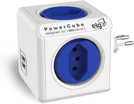 Multiplicador 4 Tomadas Bivolt + 2 USB 2.4A – PowerCube USB ELG – PWC