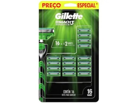 Carga para Aparelho de Barbear Gillette – Mach3 Sensitive 16 Cargas