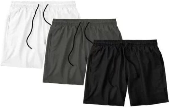 Kit 3 Bermudas Shorts Mauricinho Masculino Tactel Academia Treino Com Bolsos
