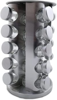 PORTA TEMPEROS CONDIMENTOS REDONDO INOX 20 POTES (Inox)