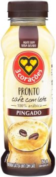 Cappuccino 3 Corações Pronto Café com Leite Pingado 260ml