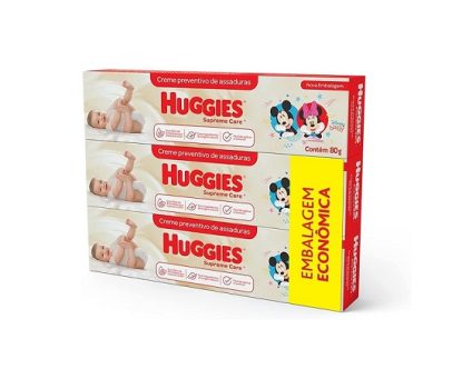 Cremes de Assaduras Huggies Supreme Care – Kit com 3 unidades de 80g