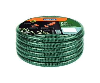 Mangueira Flex Tramontina Com Engates Rosqueados E Esguicho Em Pvc Verde 25 M