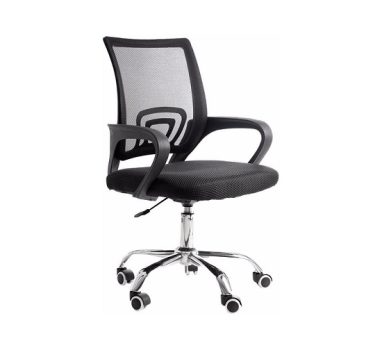 Cadeira de Escritório Secretária Base Cromada com Rodinha Fortt Lisboa Preta
