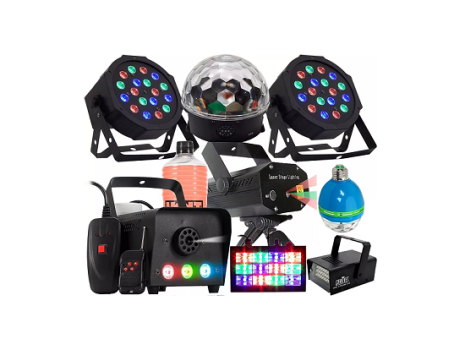 Kit Iluminação Festa Total 9×1 Laser Fumaça Strobo Bola Luz