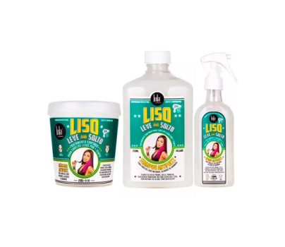 Lola Cosmetics Liso Leve and Solto Kit – Shampoo + Máscara + Spray
