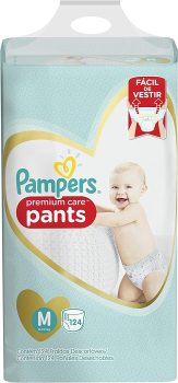 Fralda Pampers Pants Premium Care M 124 unidades
