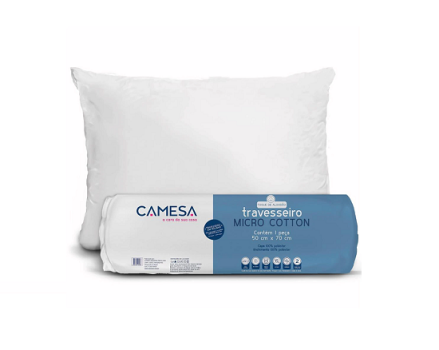 Travesseiro Camesa Micro Cotton em 100% Poliéster 50 x 70 cm – Branco