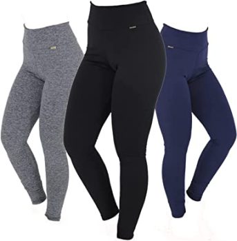 KIT COM 03 LEGGINGS PELUCIADAS CINTURA ALTA BÁSICA FELPADA QUENTINHA