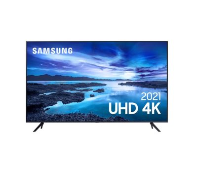 Smart TV Samsung 55″ UHD 4K UN55AU7700GXZD Processador Crystal 4K Tela sem limites Visual Livre de Cabos Alexa built in Controle Único