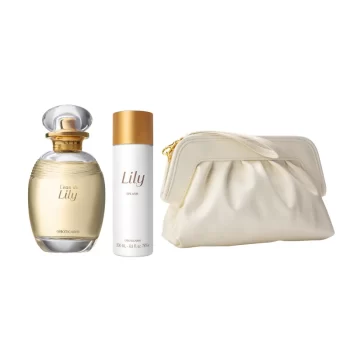 Kit o Boticário LiLy Fragrância + Splash + Bolsa Clutch