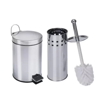 Kit Lixeira aço inox 3 litros + 1 escova Sanitária Travel Max – Healer