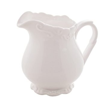 Leiteira de Porcelana Alto Relevo Wolff 250ml Branco