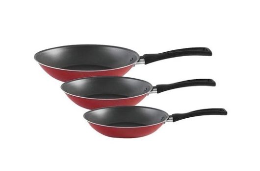 Conjunto de Frigideiras Francesa 16/20/24cm Antiaderente Brinox Garlic Vermelho