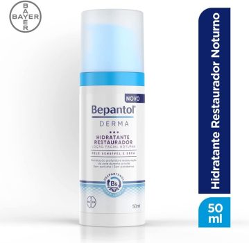 Bepantol Derma Creme Hidratante Facial, Hidratante Facial Noturno, Branco, 50ml