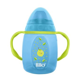 Copo de Treinamento Infantil c/Alça Design 250ml Azul Lillo
