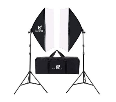 Kit de Iluminação Duplo com Softbox 50x70cm, Tripé de 2m e Bolsa Transporte Sou Foto para Estúdio Fotográfico