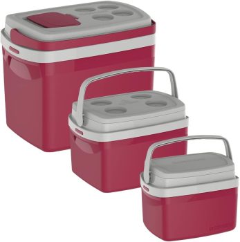 Combo Caixa Térmica Tropical 32L/12L/5L, Soprano, 0700, Vermelha, Grande