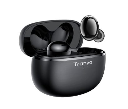 Fone de ouvido Bluetooth sem fio Tranya T20, modo de jogo de baixa latência, IPX7 à prova d’água