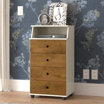 Mesa De Cabeceira Retrô 4 Gavetas 1 Nicho Luxo New Com Pés Off Nature