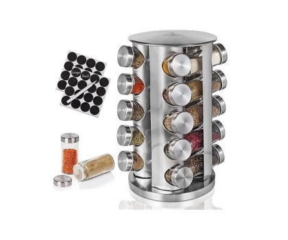 PORTA TEMPEROS CONDIMENTOS REDONDO INOX 20 POTES (Inox)