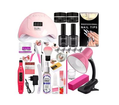 Kit Alongamento Unha Gel Cabine Lixadeira Elétrica Luminária