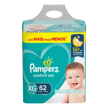 Fraldas Pampers Confort Sec XG 62 u