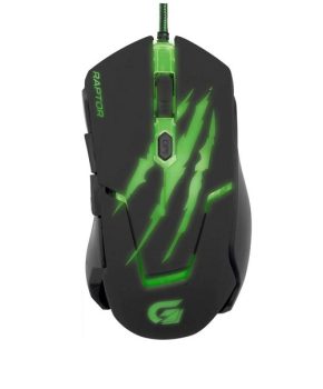 Fortrek OM-801, Mouse Gamer USB, 3200 DPI, Preto/Verde