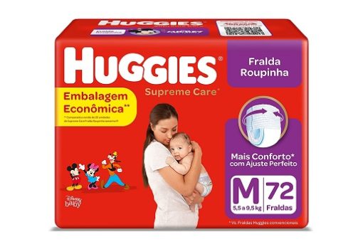 Fralda Huggies Supreme Care Roupinha M – 72 fraldas