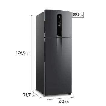 Geladeira Electrolux Frost Free Duplex Efficient com Autosense Cor Black Inox Look 390l (IF43B)