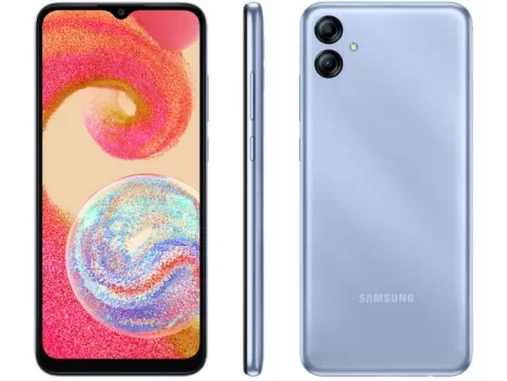 Smartphone Samsung Galaxy A04e 64GB Azul 4G Octa-Core 3GB RAM 6,5” Câm. Dupla + Selfie 5MP