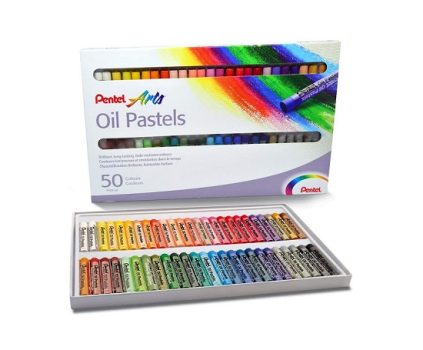Giz Pastel Oleoso Pentel Para Desenhar Com 50 Cores, Pentel, 50 Cores