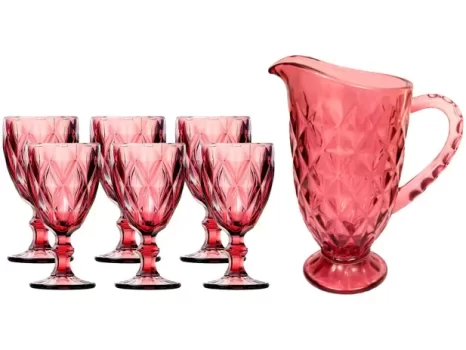 Jogo de Taças com Jarra de Vidro 7 Peças – Haus Bico de Jaca Empire