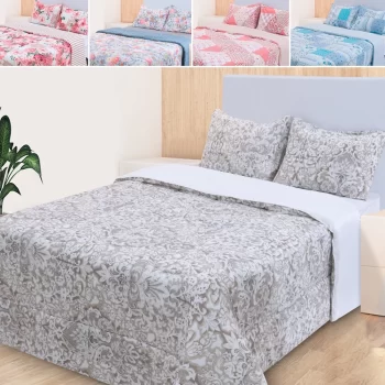 Kit Edredom Casal Com Lençol Jogo de Cama 4 peças Dupla Face bf Colchões