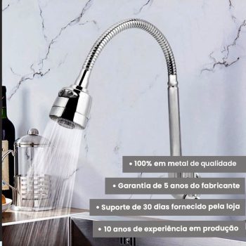 Torneira De Luxo Gourmet Pia Cozinha Parede Flexível Oferta