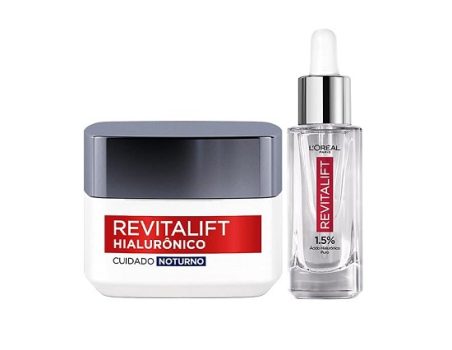 Kit Sérum Preenchedor Facial Anti-idade 30ml + Creme Facial Anti-Idade L’Oréal Paris Revitalift Hialurônico 49g