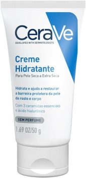 CeraVe, Creme Hidratante Corporal, com textura Cremosa e Ácido Hialurônico, 50g
