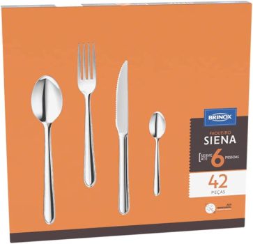 Faqueiro Siena, Brinox 5109/102, Aço Inox