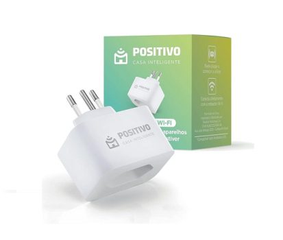 Smart Plug Wi-Fi 10A/1000W- NBR, Positivo Casa Inteligente, ligue ou desligue seus eletrodomésticos através do celular, Compatível com Alexa