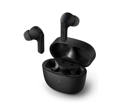 Fone de ouvido sem fio TWS bluetooth com microfone, formato em haste, IPX4 e energia para 18 horas totais