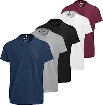 Kit 5 Camisetas Masculinas Slim Gola Algodão Premium Coloridas by ZAROC
