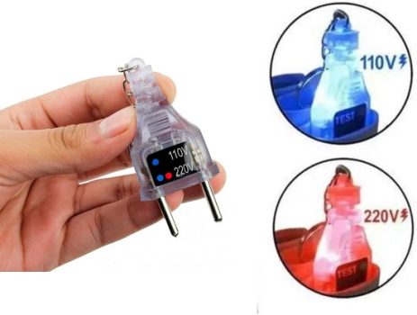 Medidor Identificador De Tensão Para Tomada 110V/220V Teste De Voltagem Com LED Indicador Chaveiro Plug 2 Pinos Utilidade De Trabalho Eletricista Ferramenta Portátil Bivolt LINHA PREMIUM DUPIN