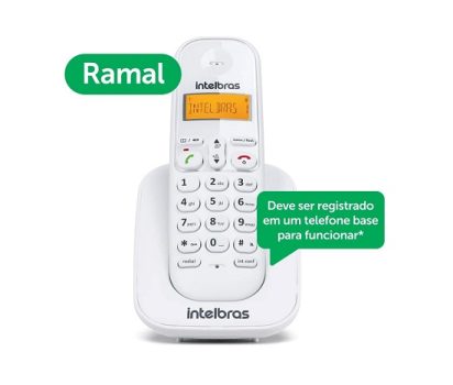 Ramal sem fio Intelbras TS 3111 Branco para ser usado com um telefone sem fio base