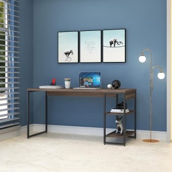 Escrivaninha com Estante Baixa 2 Prateleiras 1,50m Dynamica