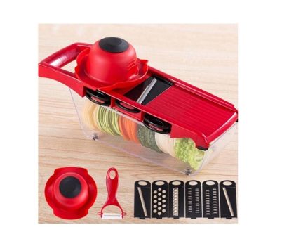 Ralador Fatiador Profissional Cozinha Mandoline de Aço Inox 6 em 1